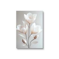 Skandinaviško smėlio spalvos bijūnų gėlės drobės tapyba Modernūs gėlių botaniniai plakatai Estetinis sienų menas Namų dekoravimas 20x30cm