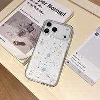 Colorful Stars 3D Glitter Phone Case for iPhone 13/14/15/16/17 Pro Max 12 Pro Max gray