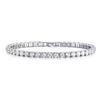 2-6 mm prabangus cirkonio teniso apyrankė - moteriški pilno deimanto kristaliniai karoliukų papuošalai 19cm Platinum