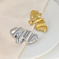 Netaisyklingos formos lydinio klostuotas sagė, austas marškinių apykaklės aksesuaras Silver