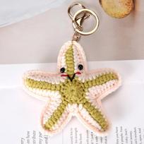 Handmade Marine Life Keychain: Octopus, Shark, Lobster, Starfish, Turtle beige
