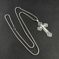 Men's Cross Necklace: Versatile Hip-Hop Alloy Pendant with Stainless Steel Chain - Street Style Accessory
