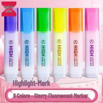 6-Pack Note Highlighter, Candy Colors, Broad Stroke