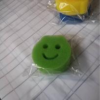 Wholesale Easy-Clean Smiley Face Magic Cleaning Sponge Durable Non-Scratch Kitchen Scouring Pads Opp bag 1 piece