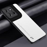 Prabangus PU odos dėklas Motorola Edge 50 Neo Edge50 Neo galiniam dangteliui, silikoninis apsauginis telefono dėklas Motorola Moto S50 5G Moto Edge 50 Neo balta