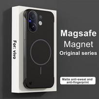 Magsafe Rėmelio Neturintis Dėklas VIVO V60 Saldytu Stiklo Itin Plonas Belaidžio Įkrovimo Kietas PC Smūgiams Atsparus Dangtelis V60 V50 V40 Lite Korpusui vivo V60 juoda