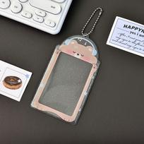 Original Cute Animal Glitter PVC Card Holder - 3-inch Transparent Storage for Small Cards