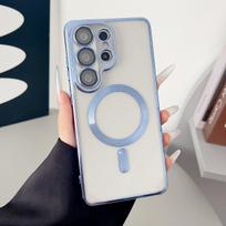 Prabangus skaidrus „Magsafe“ belaidžio įkrovimo dėklas, skirtas „Samsung S26 S25 S24 S23 S22 S21 S20 FE Ultra Plus Note20 10“ minkštam dėklui Galaxy S22 5G