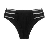 Women's Glitter Underwear Soft Strappy Rhinestone G-string Thong Sexy Mid Waist Cut Out Cheeky Seamless Panties M juoda