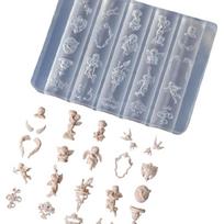 Portable Silicone Mold Depicting Baroque Angel Silicone Texture for Reusable Craft Designs and Nail Art Applications 1 gray