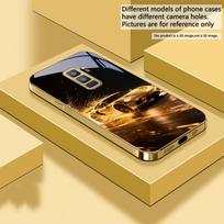 Flying golden supercar For Samsung Galaxy S20 FE S21 S22 S23 Plus S24 Ultra 25Ultra S21+ S9+ S22Plus Golden glass phone case Galaxy S8