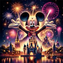 Disney Animacinis deimantų tapyba Mikė Pūkuotukas 2025 Nauja kolekcija Rankdarbių rinkinys Mozaikinis pilis Pasidaryk pats Siuvinėjimas Fejerverkas Unikali dovana Round 20x20cm