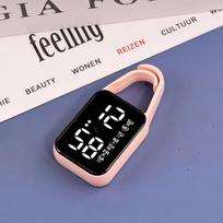 Digital Display Electronic Hanging Watch Portable Luminous Pocket Watch  Stylish Accessory rožinė