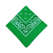 Medvilninė nauja kaklaraištis nudažyta galvos skara Paisley Scroll Bandanna Tie-Dyed Square One Size žalia