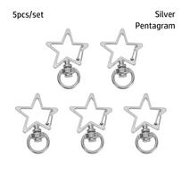 Metalinis raktų pakabukas „pasidaryk pats“, raktų pakabukas, karabinai, gaiduko spaustukai, sagtys, omaro užsegimo kabliukai, raktų pakabukas, omaras silver-pentagram