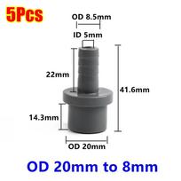 5Pcs 20/25/32mm to 8-25mm PVC Pagoda Connector Pipe Joint Fittings  for Aquarium Fish Tank 5Pcs 20mm to 8mm