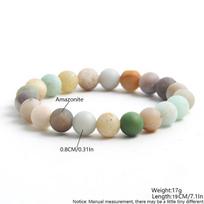 Natūralus amazonito apyrankė: Uolienos, smiltainio ir agato karoliukų apyrankė 8mm beads (19cm strand, bead shape varies)