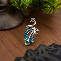 A Stylish And Luxurious Peacock-Shaped Open Ring for Women, Featuring Adjustable Size And Unique Design, Perfect for Everyday Wear And Gifting