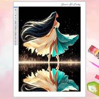 Beautiful Ballet Elf Princess Collection 5D Diamond Painting Full of Diamonds Hand-applied Diamond Painting Animation Decorative Painting Kit Round 20x30cm