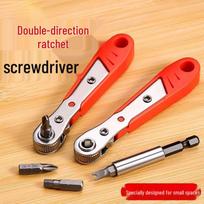 Compact L-Shaped Ratchet Screwdriver Set with Slotted, Phillips, and Torx Heads