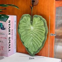Stylish Green Leaf Hand Towels with Hanging Loop, Coral Fleece Absorbent Towels for Kids Adults Kitchen Bathroom Décor Taro leaves 1PC žalia
