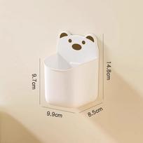 Wall-mounted cartoon bear cute storage box kitchen onion ginger garlic free punching wall storage refrigerator side hanging basket balta