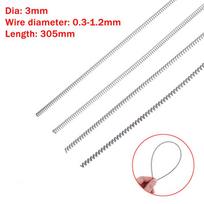 1/3 vnt. 305 mm suspaudimo spyruoklė, amortizuojanti ir atspari slėgiui, spyruoklės skersmuo 3 mm, išorinio laido skersmuo 0,3–1,2 mm 0.8mm 1pc