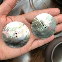 Natural Black Mother-of-Pearl Double-Hole Round Shell Piece, 40-50mm, for Clothing and DIY Jewelry Accessories 50mm Random Texture white