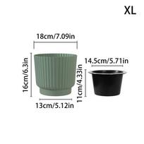 Lazy Self Watering Plastic Flower Pot Double Layer Hydroponics Green Plants Bonsai Pot Vases Succulent Potted Home Office Decor_ (Green,S) žalia