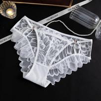 Women's Sexy Mesh Thong with Thin and Crossed Straps, Butt-Lifting, Low Waist, Cotton Crotch, Breathable and Comfortable, Hollowed Triangle Panties