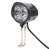 Elektrinio dviračio garso signalas ir šviesa Elektrinis 36V 48V 60V Dviračio 4 LED priekinis žibintas 12W 18W Vandeniui atsparus 2 viename Garso signalo ir šviesos jungiklis Dviračio žibintuvėlis juoda