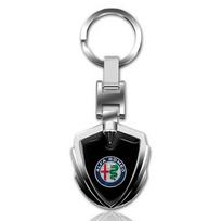 3D Metalinis Automobilio Stiliaus Raktų Pakabukas Raktų Žiedas Raktų Laikiklis Stilius Automobilio Aksesuarai Alfa Romeo 147 159 Giulietta Giulia Mito Spider Alpha Galvos Atramos juoda
