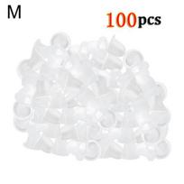 100Pcs Soft Silicone Semi Tattoo Ink Holder Makeup Pigment Permanent Cups Caps M