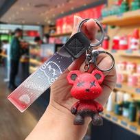 Gradient Dragon Bear Keychain - Color-Changing Cartoon Pendant for Bags & Cars