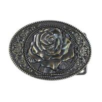 Contemporary Metal Belt Buckle With 4.0 Inner Diameter Flowery Detailing For Casual Formal Wear 1