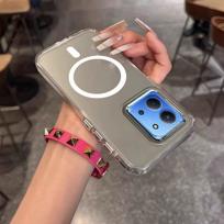 Case for Xiaomi Redmi 15C 5G,15C 4G Minimal Semi-Transparent Magnetic Casing Raised Electroplated Lens Bezel Anti-Slip Drop Resistant Protective Shell Redmi 15C 5G