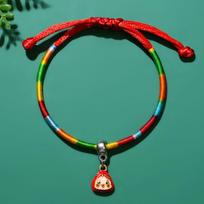 Five-Color Dragon Boat Festival Bracelet with Zongzi Pendant - Ethnic Style Hand Jewelry for Adults & Children