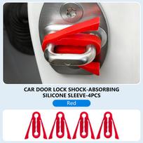 SEAMETAL Car Door Shock Absorber Universal Car Door Buckle Soundproof Deadener Damper Cushion Anti-Vibration Buffer Pad Upgraded Red 4pcs
