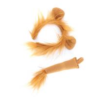 Lions Costume Set Lions Ears Headband Tail Animal Lions Cosplay Costumes Lions Fancy Dress Accessories Adults Kids 1