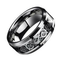 Fashion Men Celtic Dragon Carving Titanium Steel Wedding Size 10