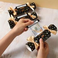 4-Piece Diy Birthday Candy Money Box, Black Surprise Money Bag, Rectangular Birthday Money Bag Surprise Gift Box A