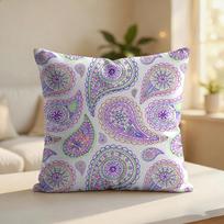 Spalvinga paisley rašto pagalvės užvalkalas Šilkinis trumpas pliušas Nematomas užtrauktukas Atsparus dulkėms Sofos pagalvės užvalkalas Namų dekoravimui 30x30cm