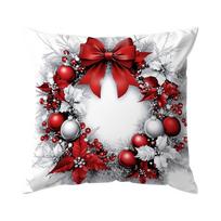 Home Decor Christmas Red & White Ornamental Pillow Covers Pattern Cushion Cover Suitable for Sofa Bedroom Car Pillow Cover 40x40cm