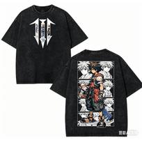 Kingdom Hearts Washed T Shirt 2026 New Model Personality Clothes Shirt Year Round Clothing Streetwear Trendy Vintage Breathable Daily Wear Cool Top L