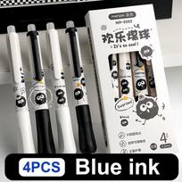 New 4PCS Push-Button Erasable Pen With Black Kitten Design High-Quality 0.5mm Thickness Suitable For Elementary School Students