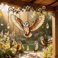 Grakšti kolibrių vėjo varpelis, Vėjo varpeliai laukui, Dekoratyvūs kolibrių vėjo varpeliai sodui, verandai, balkonui Barn Owl