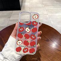 Supply ins wind cute red apple 15 glitter transparent mobile phone case apple 17pro anti-drop protective case 12 Apple 16