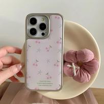 ins girl star cherry, suitable for Apple 16/17Promax mobile phone case IP15 water condensation 13 electroplating 14 large holes IPhone17ProMax