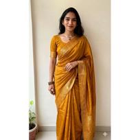New Launch Elegant Vichitra Silk Saree beige