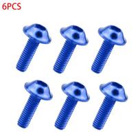 6pcs Hexagon Motorcycle Bolts Screws M6x20mm Aluminum License Plate Fairing Bolts Modification Screw for Motorcycle Scooter mėlyna